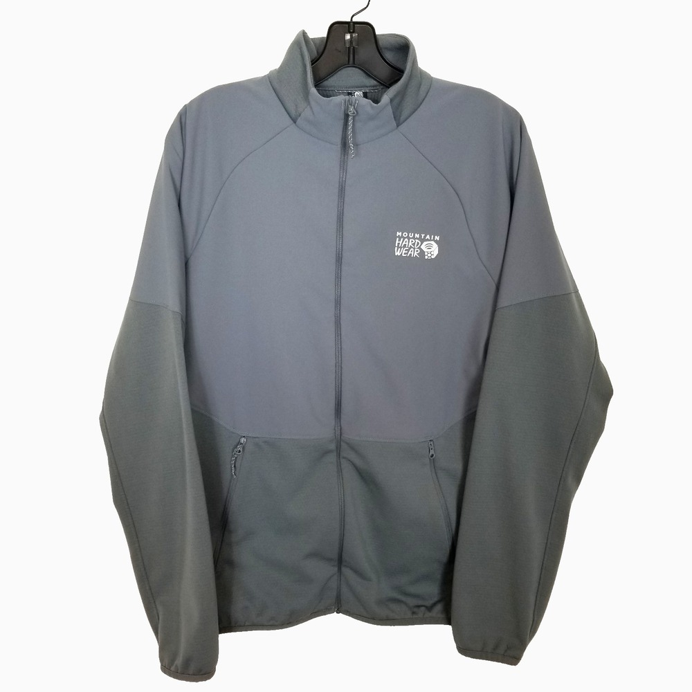 Mountain Hardwear Men's Stratus Range Full Zip Jacket Sz M Gray Logo Outdoor